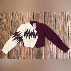 Vintage Brush Popper Alamosa 80’s Crop Top. LS Size Small. Western Cowgirl